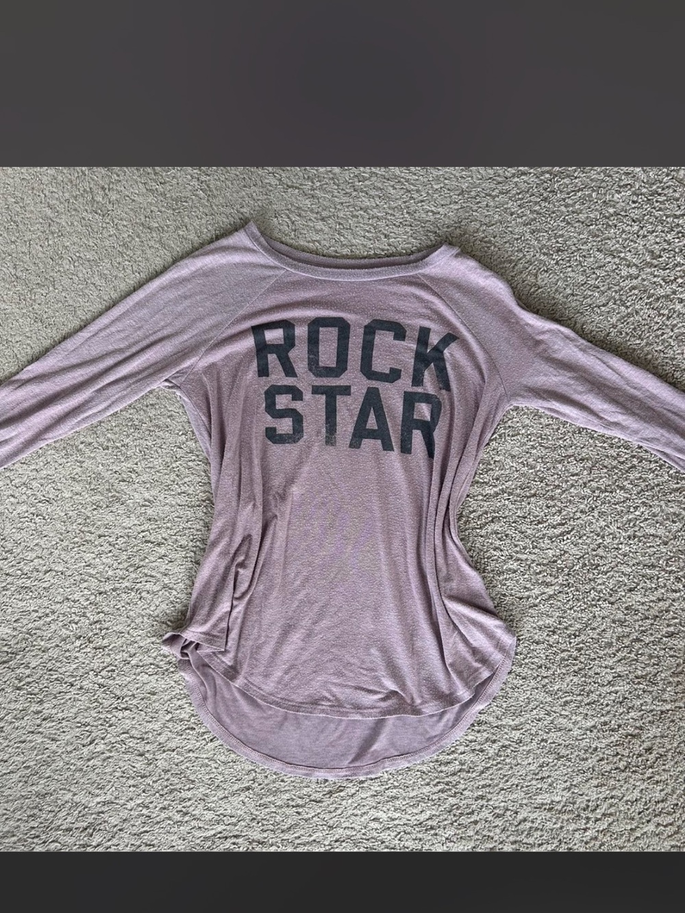 Women's 'Rock Star' Long Sleeve Tee - Dusty Pink